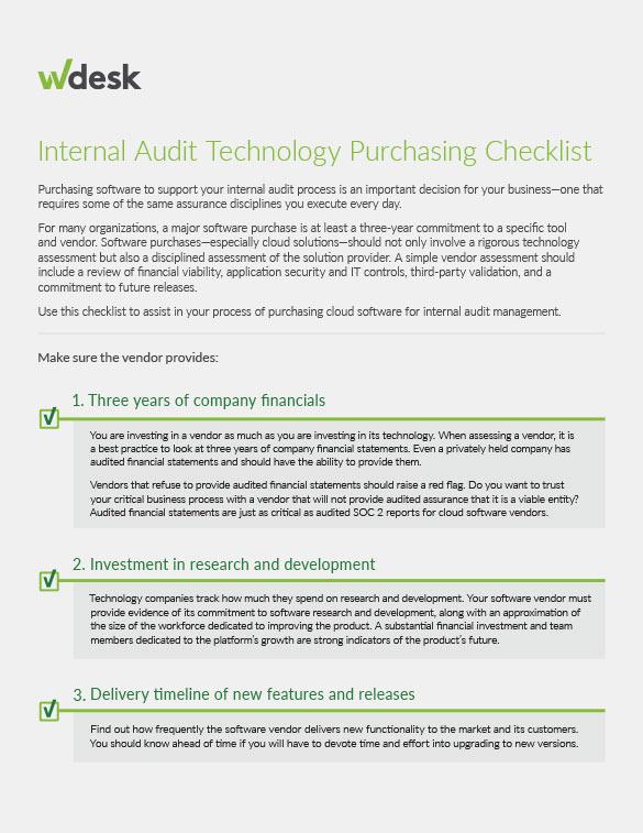 audit technology checklist