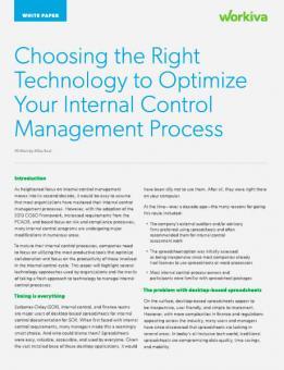 Choosing technology for internal controls management