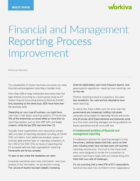 financial reporting process improvement