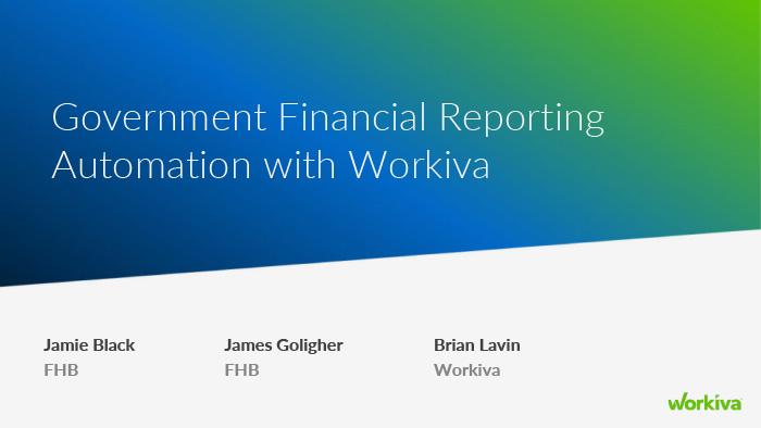 government financial reporting automation webinar slide image