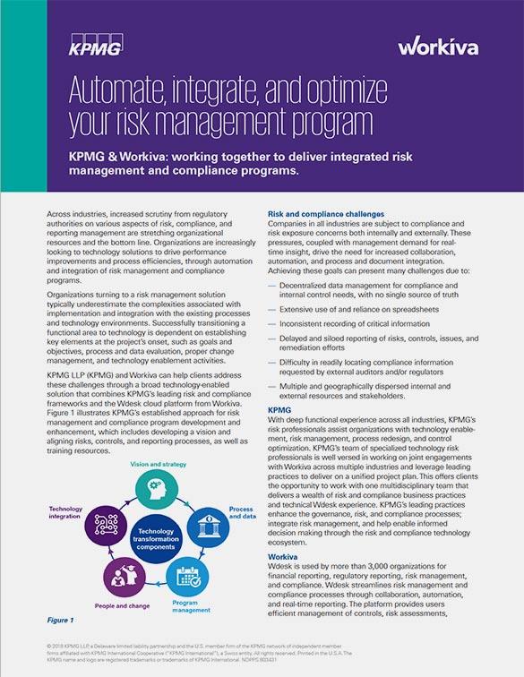 KPMG & Workiva Partnership Datasheet