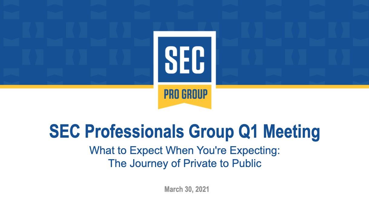 SEC Professionals Group Q1 Meeting