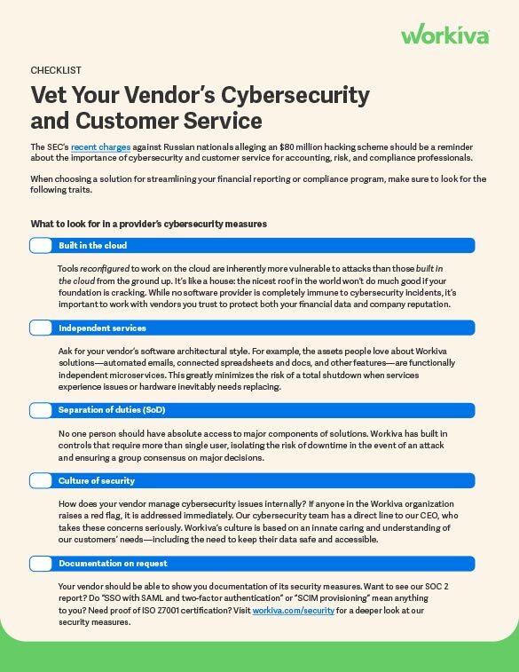 Cybersecurity and Customer Service Checklist