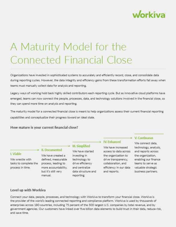 financial close maturity model