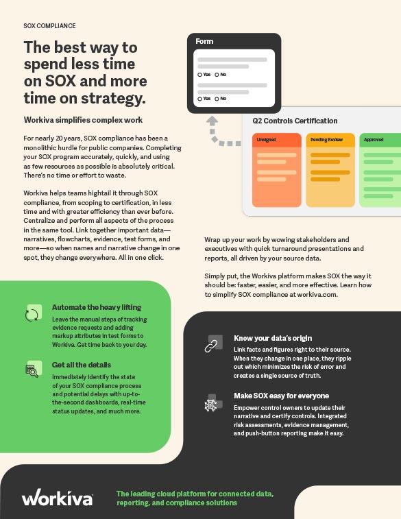 SOX Controls Management datasheet