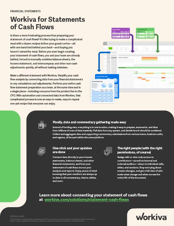 Workiva for Statement of Cash Flows Datasheet