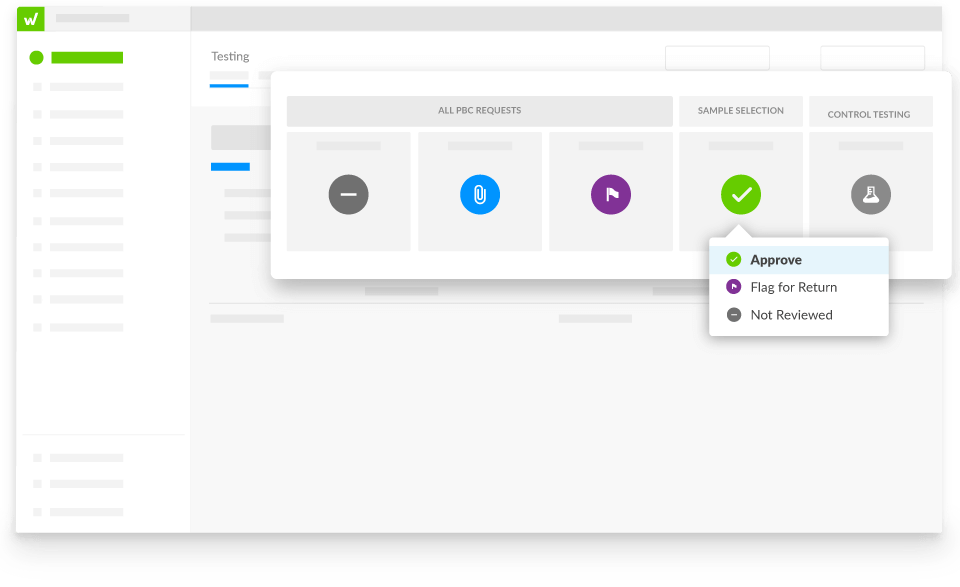 workiva platform interface showing controls, mapping and testing workflow