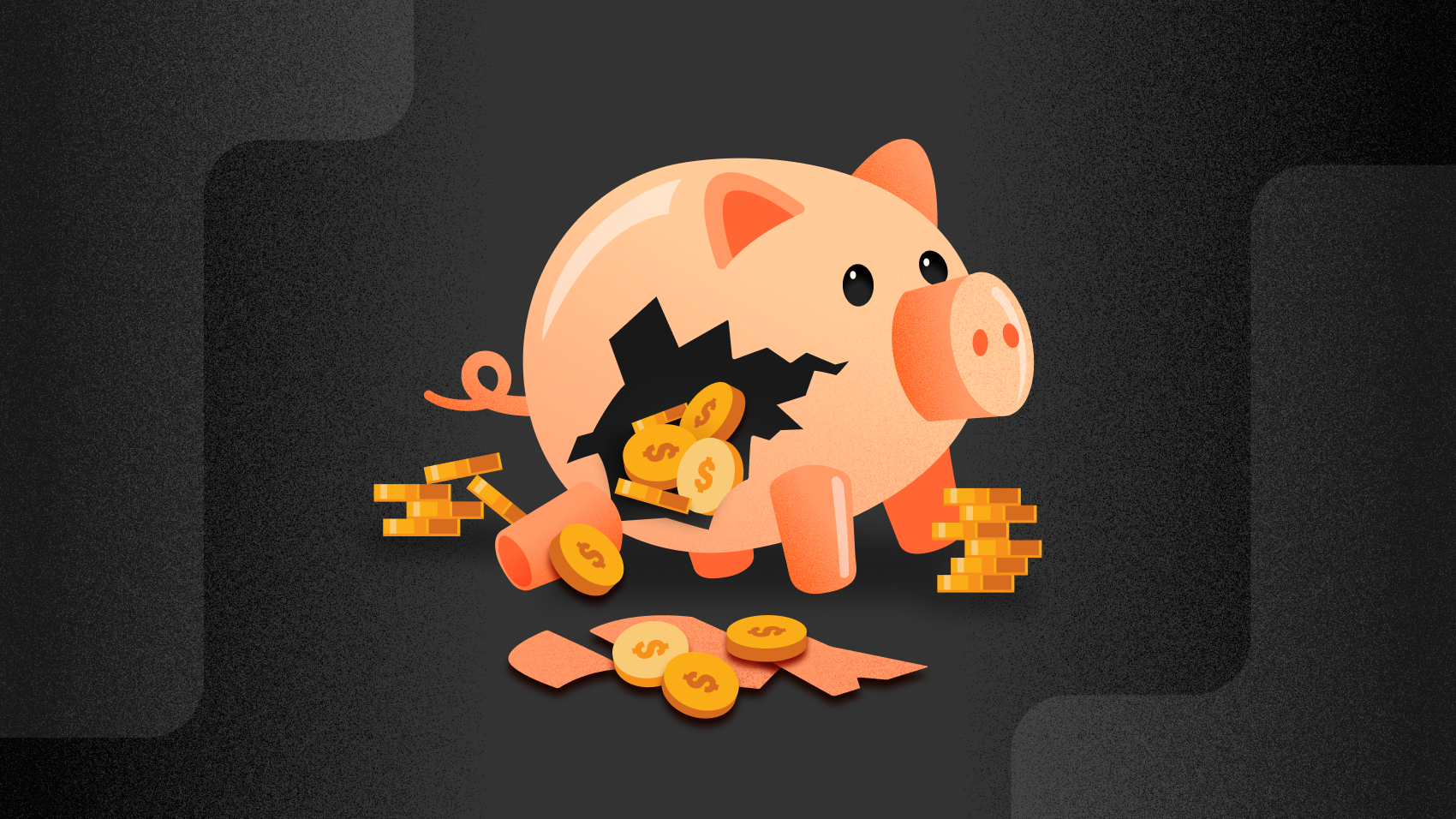 Broken piggybank image